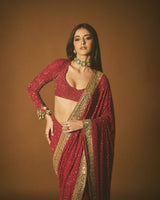 Presenting pure faux georgette designer saree with premium embroidery and sequence work