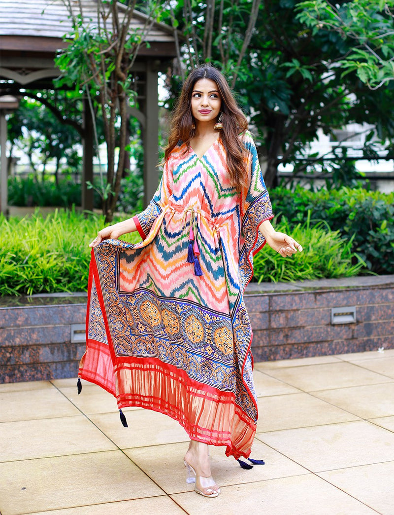 Be the cynosure of the special ocassions by our new prime collection of kaftan dress - MULTICOLOR