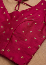 Premium silk blouse with beautiful golden jari all over with sparkel bright golden sequence all over