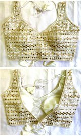 Presenting foil mirror work blouse