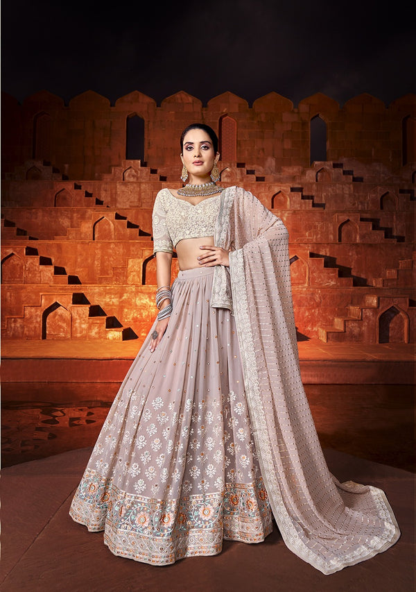 Breathing in a ton of cultural hues and ethnicities,  presence of Elegant in our designer lehenga, It’s a perfect piece to take as bride'smade look for you