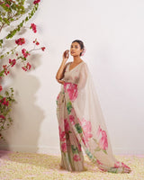 PRESENT A NEW EXCLUSIVE FLORAL HANDWORK DESIGNER SAREE