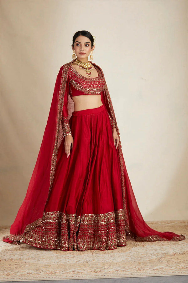 Presenting wedding wear designer lehenga choli with premium embroidery and sequence work