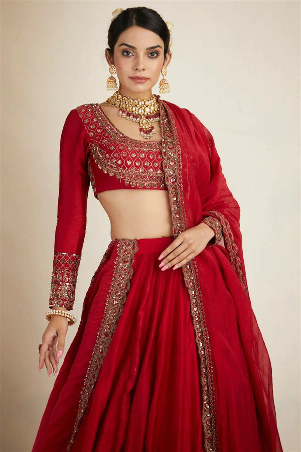 Presenting wedding wear designer lehenga choli with premium embroidery and sequence work