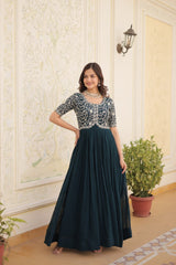 PRESENTING NEW FAUX BLOOMING GOWN WITH EXCLUSIVE ZARI WORK