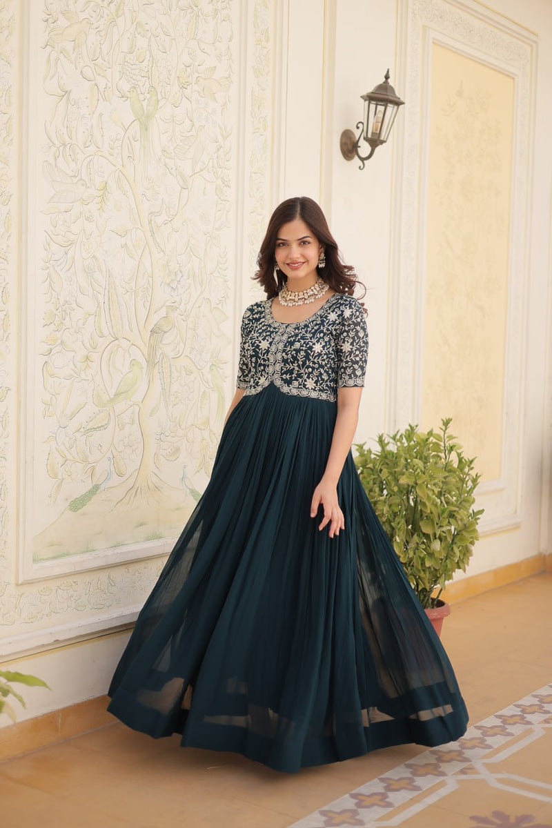 PRESENTING NEW FAUX BLOOMING GOWN WITH EXCLUSIVE ZARI WORK