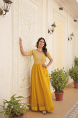 PRESENTING NEW FAUX BLOOMING GOWN WITH EXCLUSIVE ZARI WORK