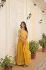 PRESENTING NEW FAUX BLOOMING GOWN WITH EXCLUSIVE ZARI WORK