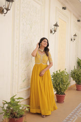 PRESENTING NEW FAUX BLOOMING GOWN WITH EXCLUSIVE ZARI WORK