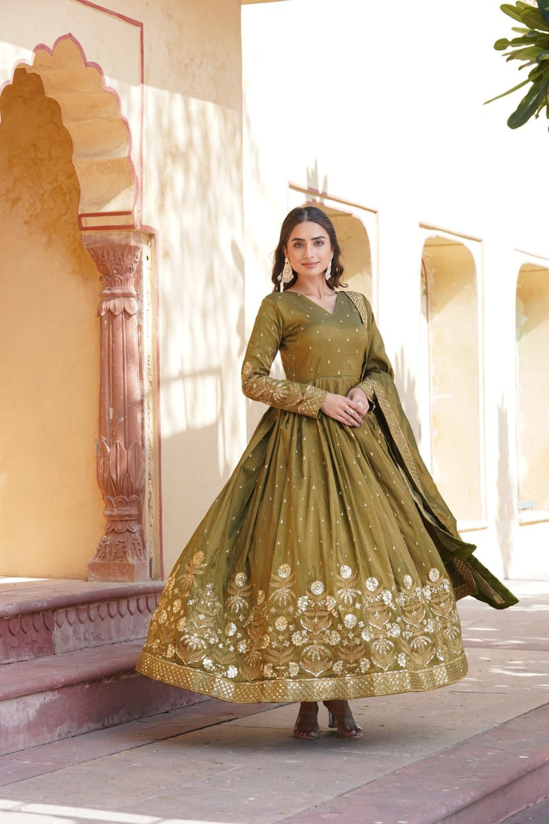 PREMIUM READYMADE GOWN WITH DUPATTA SET