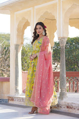 PREMIUM READYMADE GOWN WITH DUPATTA SET WITH EXCLUSIVE SEQUINS WORK