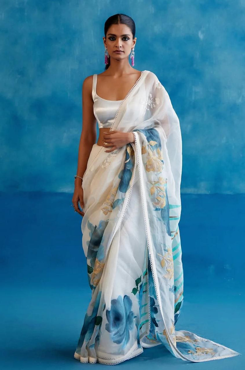 SOFT PURE ORGANZA DESIGNER SAREE