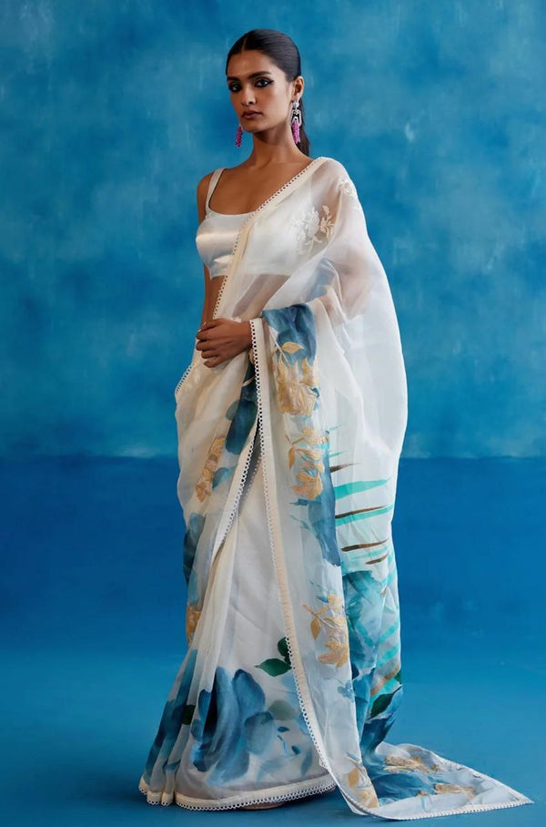 SOFT PURE ORGANZA DESIGNER SAREE