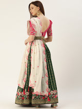 Georgette embellished with thread and Sequins embroidery work and Banarasi lace Border Lehenga Choli