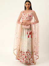Georgette embellished in sequins and thread floral work Lehenga Choli