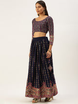 Georgette embellished with sequins and thread embroidery Lehenga Choli
