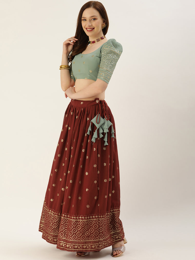 Unique Elegance Georgette beautified with thread and sequins work Lehenga choli