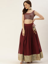 Showcasing Georgette embellished with dual sandwich sequins and Embroidery Thread work Lehenga choli