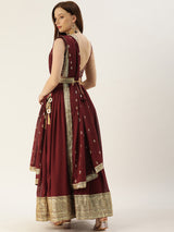 Showcasing Georgette embellished with dual sandwich sequins and Embroidery Thread work Lehenga choli