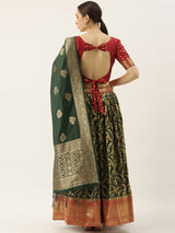 Graceful Weaving Zari Work Banarasi designer lehenga choli
