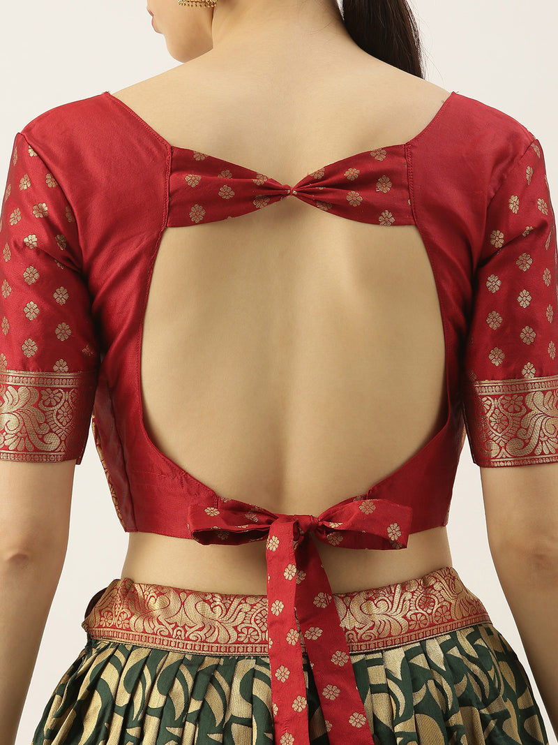 Graceful Weaving Zari Work Banarasi designer lehenga choli