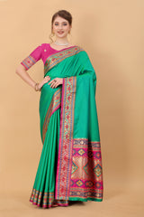 Soft Kanjivaram  silk saree with Beautiful zari weaving Border & Rich Pallu Saree