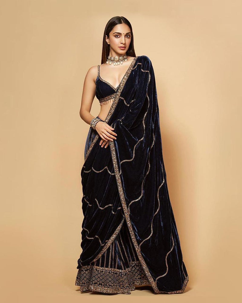 Kajal Lehenga Style Sari - Saree Blouse Patterns