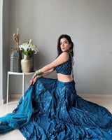 PRESENTING BEAUTIFUL FAUX GEORGETTE LEHENGA CHOLI WITH LUSHES OF EMBROIDERY